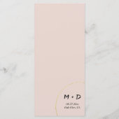 Menu Mariage des anneaux minimalistes (Dos)