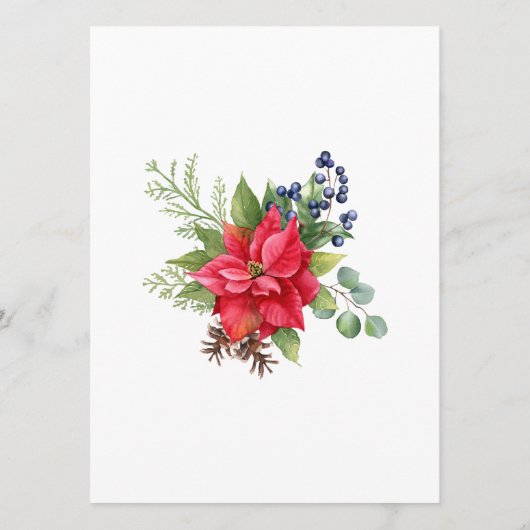 Menu Mariage des baies rouges de Noël (Dos)