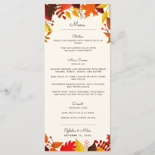 Menu Mariage des branches d'automne