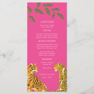 Menu Mariage des chats sauvages tropicaux