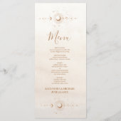 Menu Mariage des étoiles célestes d'or mystique (Dos)