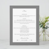 Menu Mariage des flèches minimalistes | Gris (Debout devant)