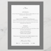 Menu Mariage des flèches minimalistes | Gris (Devant)