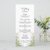 Menu Mariage des fleurs vertes Dusty Sage 4x9'' (Debout devant)