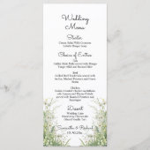 Menu Mariage des fleurs vertes Dusty Sage 4x9'' (Devant)