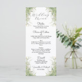 Menu Mariage des fleurs vertes Dusty Sage 4x9'' (Debout devant)