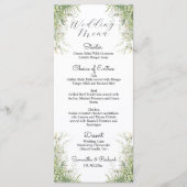 Menu Mariage des fleurs vertes Dusty Sage 4x9'' (Devant)