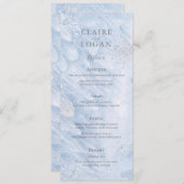 Menu Mariage des flocons d'argent d'hiver congelés (Devant / Derrière)