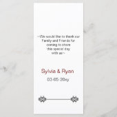 menu mariage des lèvres et moustache mod (Dos)