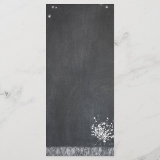 Menu Mariage des paillettes de tableau noir (Dos)