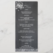 Menu Mariage des paillettes de tableau noir (Devant)