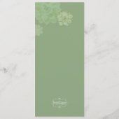 Menu Mariage des succulents de cadre géométrique (Dos)