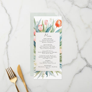 Menu mariage des tulipes de fleurs de printemps