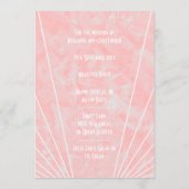 Menu Mariage design Art déco en marbre rose (Dos)