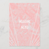 Menu Mariage design Art déco en marbre rose (Devant)