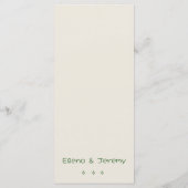 Menu Mariage Dessin Écrit à la main (Dos)