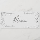 Menu Mariage Dessiné à la Main Fantaisiste  (Devant)