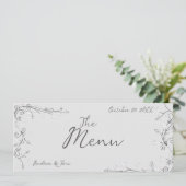 Menu Mariage Dessiné à la Main Fantaisiste  (Debout devant)