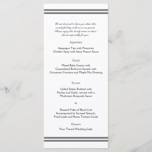 Menu Mariage Destination New Orleans (Devant)