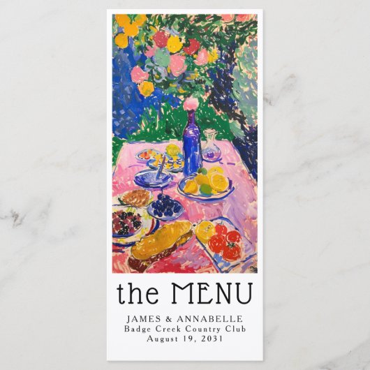Menu Mariage d'été Abstrait maximaliste coloré gras (Devant)