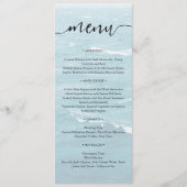 Menu Mariage d'été au bord de la mer bleue ondulée ombr (Devant)