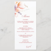 Menu Mariage d'été Blush Floral Spring (Devant)