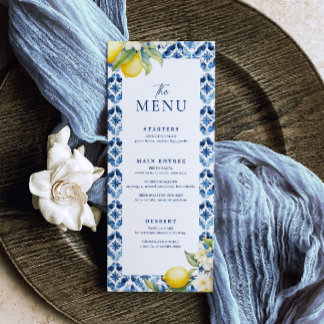 Menu Mariage d'été Citron Méditerranée