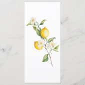 Menu Mariage d'été Citrus Lemon Classic (Dos)