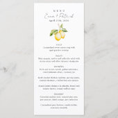 Menu Mariage d'été Citrus Lemon Classic (Devant)