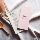 Menu Mariage d'été coloré et manuscrit