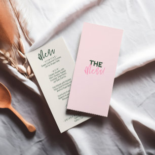 Menu Mariage d'été coloré et manuscrit