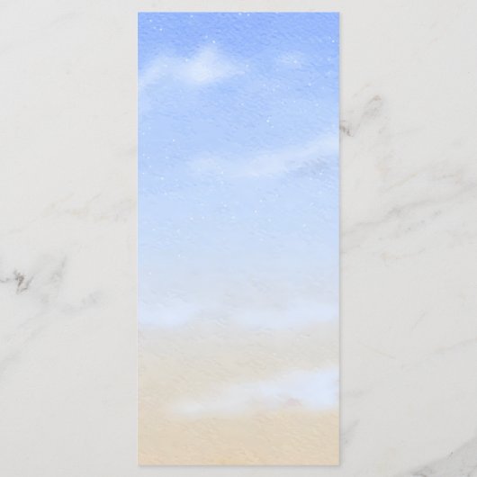 Menu Mariage d'été de plage de ciel bleu radiant (Dos)