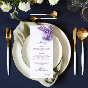 Menu Mariage d'été Lilacs Spring
