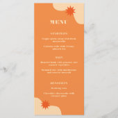 Menu Mariage d'été Rétro Orange Clair (Devant)
