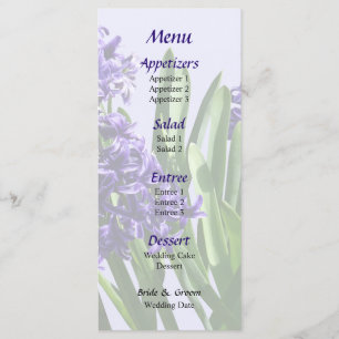 Menu Mariage Deux Hyacinthes Violets