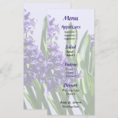 Menu Mariage Deux Hyacinthes Violets (Devant / Derrière)