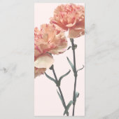 Menu Mariage Deux oeillets à la Pêche et rose (Dos)