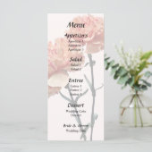 Menu Mariage Deux oeillets à la Pêche et rose (Debout devant)