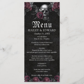 Menu Mariage d'Halloween gothique de Bourgogne