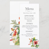Menu Mariage d'Hibiscus tropical (Devant / Derrière)