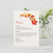 Menu Mariage d'hibiscus tropicaux d'Orange brulé (Debout devant)