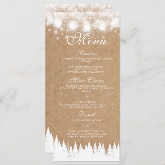 Menu Mariage d'hiver (Devant / Derrière)