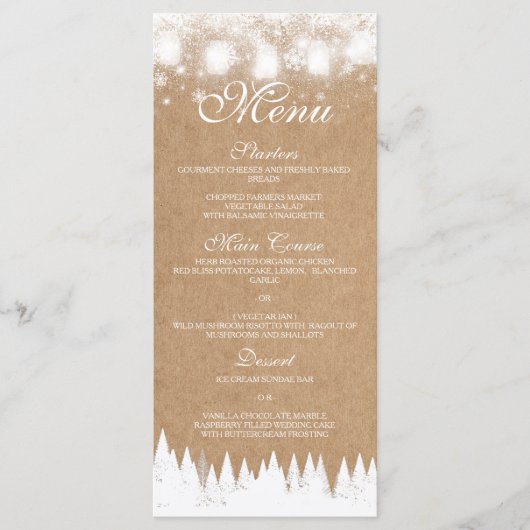 Menu Mariage d'hiver (Devant)