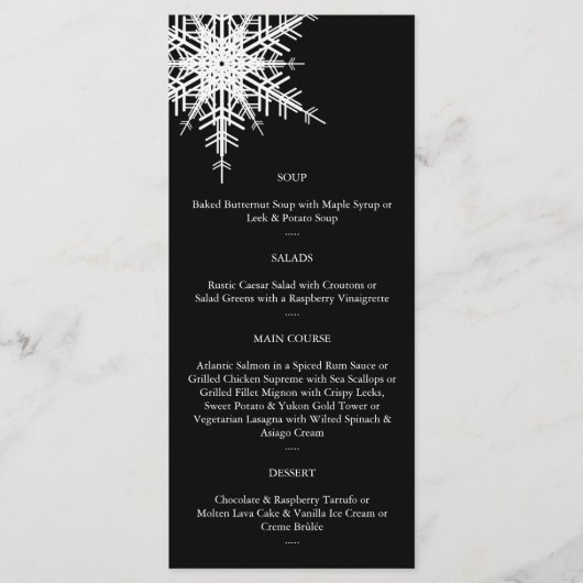 Menu Mariage d'hiver (Devant)