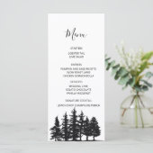 Menu Mariage d'hiver aux pins noirs et blancs (Debout devant)