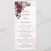 Menu Mariage d'hiver aux Roses Gelées (Devant)