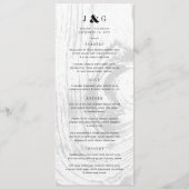 Menu Mariage d'hiver blanc chic rustique classique avec (Devant)