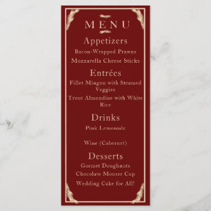 Menu Mariage d'hiver catholique