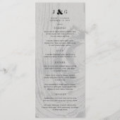 Menu Mariage d'hiver chic simple en bois rustique blanc (Devant)