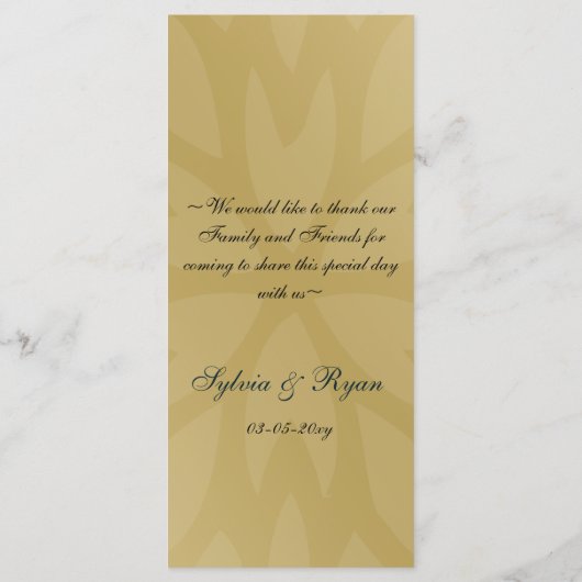 menu mariage d'hiver des flocons bleus (Dos)